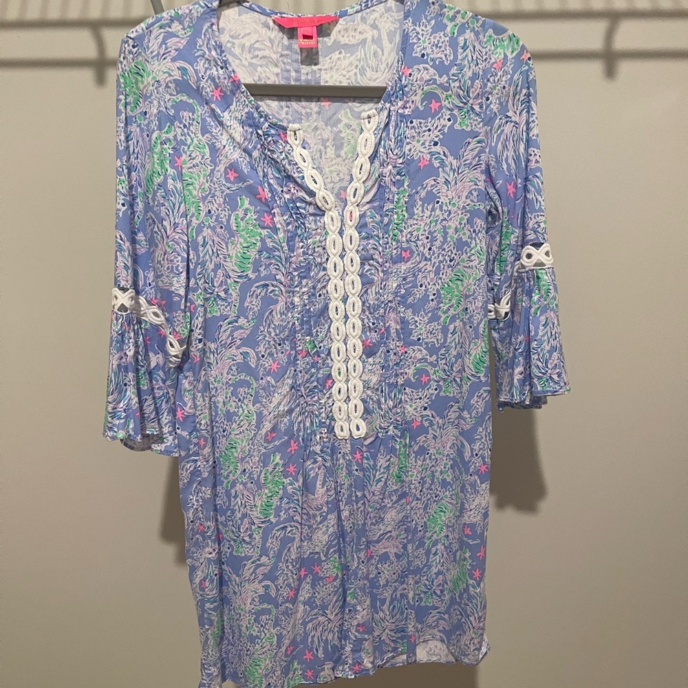 Lilly Pulitzer Blue and Green Mini Dress